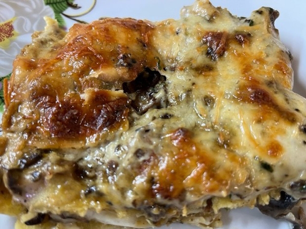Lasagna with porcini &amp; mushbacon